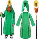 Skicuff Wise Men Costume Kids Catholic Saint Biblical Costume Kids Three Kings Boy Nativity Costume(Catholic Style,Green)