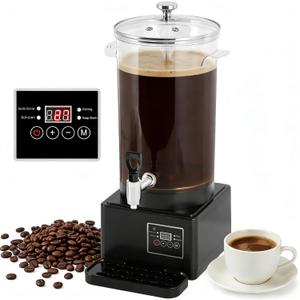 Electric Coffee and Tea Urn Hot Cider Warmer, 50Cups / 2.6 Gallons, Mulled Wine Fruit Tea Maker Hot Beverage Dispenser for Buffet Catering Parties