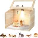 Chicken Brooder Box Chick Starter Kit Portable Chicken Coop with UVB Lamp Thermometer Brooder Box for Chicks Ducks Quails Hamsters Lizards and Small Animals