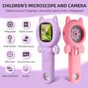 Kids Microscope 500X Digital Pocket Handheld Microscope with Dual Cameras & Autofocus, STEM Educational Toy & Perfect Christmas Birthday Gift for Boys & Girls Ages 3 4 5 6 7 8 9 10(Pink)