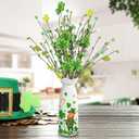 2 x St Patricks Day Decorations, Saint Patricks Day Table Decor - Artificial Flowers 3 PCS with Vase, Leprechaun St Patricks Decor for Home, Dining Table, Bedroom, Shamrock Flowers Gifts for Women