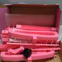 Adjustable Braiding Rack 280 Pegs, 2-Sided Braiding Hair Rack for Braiders, Standing with Wheels, Pink Hair Separator for Stylists