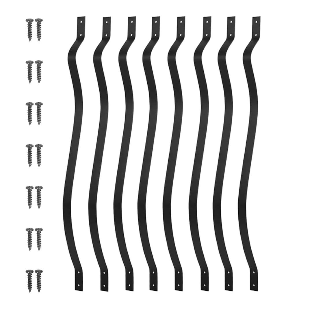 Sidasu 61-Pack 32.25 Inch Metal Balusters, Staircase Spindles With Screws, Wavy Iron Railing for Outdoor Stair Deck Porch