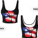 Sports Bras for Women Sleeveless Yoga Vest Low Neck U Back Bra Workout Crop Tank Tops Wirefree Running Underwear (Black, L)