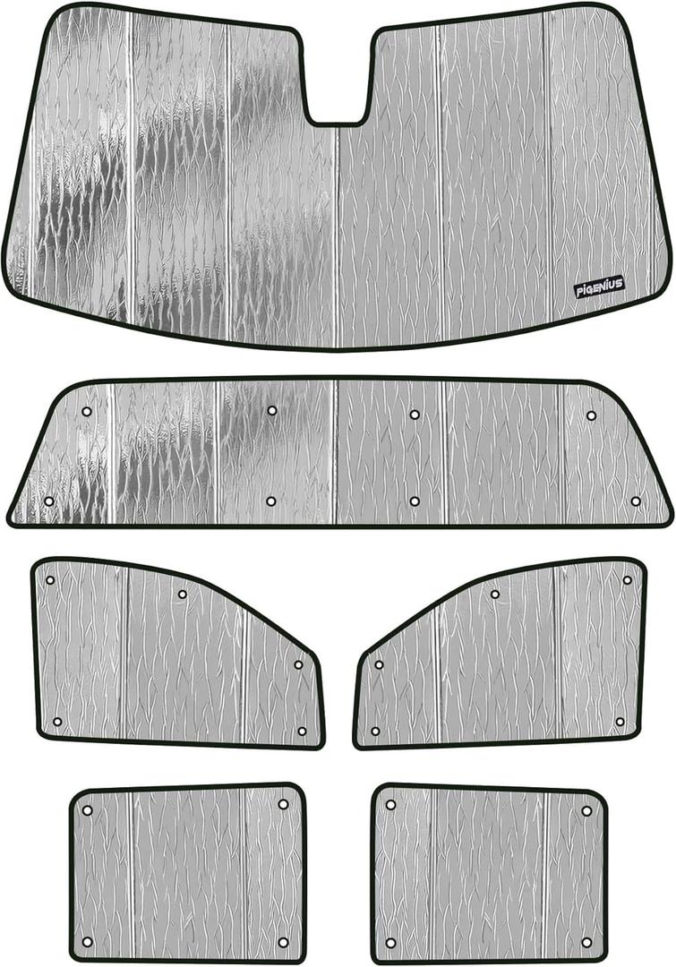 Sunshade Set Compatible with 2019-2024 Chevrolet Silverado/GMC Sierra 2500 3500-Crew Cab-Rear Tailgate Sunshade Non-Open