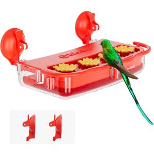 Window Hummingbird Feeder Strong Suction Cup, Hummingbird Feeders for Outdoors Window Up Close Bird Watching, Ant and Bee Proof, Easy to Refill, Clean and Install (1 Pack)