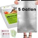 10pcs 5 Gallon Mylar Bags for Food Storage - 10 Mil Thick - Extra large bags 5 Gallon with Oxygen Absorbers 2500cc - Zipper Resealable Milar Bags - Bolsas Mylar 5 Galones