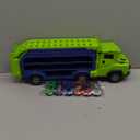 BainGesk Truck Toys Car for 3, 4, 5, 6 Years Old Boys, Carrier Race Truck Toys, Foldable 2 Layer Transport Car Toys with 27 in Race Track and 6 Metal Cars, Birthday Gifts for Toddler Boys Girls (Green)