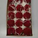 Brightown 15 Pcs Red Velvet Christmas Valentines Balls, 3.15 Inch Velvet Ornaments for Christmas Tree, Christma Tree Flocked Ornaments Balls for Family Holiday Wedding Party Xmas Hanging Decoration