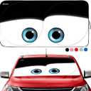 Gven- The Original Patented Car Eyes Windshield Sun Shade 2025 Windshield Cover Automotive Interior Sun Protection Front Windshield Sun Visor Protector Blocks UV Rays Keep Your Vehicle Cool (Black, S)