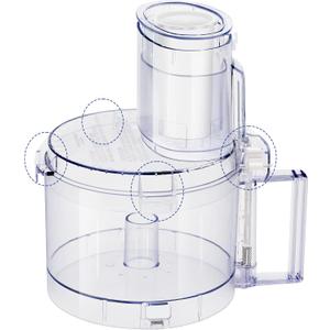 7 Cup FP-631AGTXT-1 with 4 Locking Tabs Complete Accessories Fits Cuisinart Food Processor Replacement Parts,Contain Bowl, DLC-117BGTXT1 Cover, DLC-118BGTXT1 Sleeve and DLC-120BGTX-1 Pusher, DLC-10