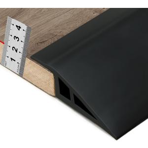 BNELL Carpet & Floor Edging Trim Strip,Self Adhesive-PVC Floor Transition Strip,Threshold Transitions Suitable for Threshold Height Less Than 20mm (6.56FT_Black)