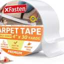 XFasten Double Sided Carpet Tape for Area Rugs, 4 Inch x 30 Yards Heavy Duty Anti Slip Rug Grip Tape, Works as Rug Gripper, Residue Free, Wood Safe, Easy Removal for Hardwood and Laminated Floors