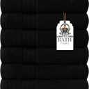 HERCULEAN Large Bath Towels 24 x 50 Pack of 6 | Quick Dry and Highly Absorbent | 100% Cotton Terry Towels for Bathroom - Perfect for Shower - Pool and Spa - Luxury Soft Towels - Black