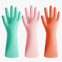 Rubber Cleaning Dishwashing Kitchen-Gloves - 3 Pairs Colorful Dish Gloves,Reusable Rubber Gloves for Dishwashing