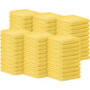 Avalon Towels Bar Towels (Pack of 60) Size 14x17 Inches – 100% Cotton, Absorbent and Reusable Cleaning Rags, Multipurpose Cleaning Towels, Terry Cloth Rags, Durable Shop Rags (Yellow)