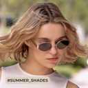 livho Retro Polarized Sunglasses - UV400 Protection, Oval Shape, Metal Frames - Matching Soft Case Inlcuded