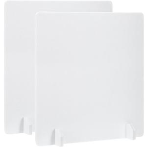 PATIKIL Desk Dividers 24x24 2 Pack Desk Privacy Panel Pure White Style C