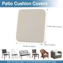 Hyha Waterproof Outdoor Cushion Covers for Patio Furniture, Stretch Patio Chair Cushion Slipcovers, Coated UV Resistant Replacement Seat Covers, Solid Color (Taupe, 8PC)