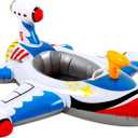 Civaner Inflatable Pool Float Toddler Swimming Float Boat with Water Gun for Kids Blow up Swimming Tube Ride-on Airplane Pool Floaties for Summer Pool Beach Outdoor Party Supplies