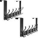2Pack Foldable Over The Door Hanger, No Assembly Required Door Hanger Hook, Sturdy Over The Door Coat Rack, Over The Door Hooks for Hanging Clothes, Towels, Hats, Matte Black