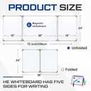72" X 24" Foldable Magnetic Whiteboard Dry Erase Board