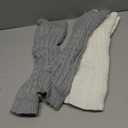 Chuarry 2 Pairs Winter Fleece Lined Leg Warmer for Women Skating Leg Warmer Long Boot Socks for Women Skating Every Day Wear (Cable Knit Pattern, Gray, White)