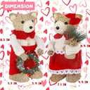 Lulu Home 2 Packs Valentine's Day Decorations, Xmas Bears Tabletop Ornaments for Mantel Fireplace Window Sill Holiday Christmas Indoor Decor & Gifts