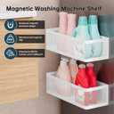2 Pack Magnetic Shelves for Washing Machine, White Metal Magnetic Storage Baskets, Space-Saving Strong Hold Organizer for Laundry Room, Refrigerator, Bathroom, Kitchen, Pantry, Utility Room