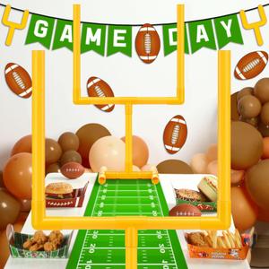 VioraWhite 2 Pcs Football Party Decoration 19.69" x 11.81" Plastic Football Goal Centerpiece Soccer Goal Post Field Post Decoration for Game Day Soccer Theme Party Decor