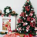 Roowest 37 Pcs Christmas HOHOHO Decorations DIY Foam Hanging Peppermint Ornaments for Christmas Tree Candy Lollipop Craft for Xmas Tree Home Supplies