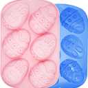 Easter Chocolate Molds Silicone Large, 3.5" Easter Egg Molds for Chocolate Baking Soap Gummy Candy Resin Wax Melts Ice Cube Jelly