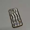 Caseative for iPhone 15 Pro Max Case,Water Ripple Pattern Curly Wave Frame Soft Phone Case (Silver)