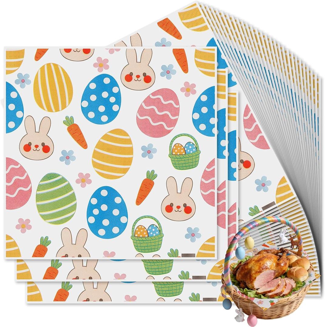 5 x 100Pcs Wax Paper Sheets 7x7 Inch, 45gsm Heavy Duty, Oil-Proof Non-Stick Deli Paper, Food Basket Liners & Sandwich Wrapping Paper for Cookie, Cake, Baking Supplies