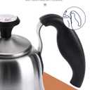 Tea Kettle with Thermometer for Stove Top Gooseneck Kettle, Pour Over Coffee Tea Pot, Goose Neck Tea Pot Stovetop, Hot Water Heater for Camping, Home & Kitchen, Stainless Steel - Small 28oz