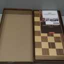 AMEROUS Magnetic Wooden Chess and Checkers Game Set, 15 Inches (2 in 1) Chess Board Games, 2 Extra Queens - Gift Package - Game Pieces Storage Slots, Beginner Chess Set for Kids, Adults