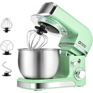 Kitchen in the box Stand Mixer,3.2Qt Mini Electric Food Mixer,6 Speeds Portable Lightweight Kitchen Mixer for Daily Use with Egg Whisk,Dough Hook,Flat Beater (Green)
