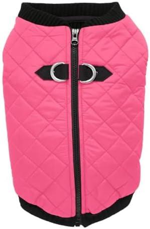 Gooby - Fashion Vest, Small Dog Sweater Bomber Jacket Coat with Stretchable Chest, Pink, Medium