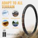 Hycline Mountain Bike Tires Set: 2-Pack 20/24/26x1.95 Inch Folding Replacement High-Density Bicycle Tires and Pair Inner Tubes with Tire Levers Compatible with MTB Off-Road Bike