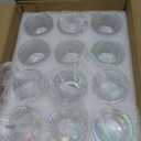 SUPMIND 24 Pcs Ribbed Iridescent Votive Candle Holders - Glass TeaLight Candle Holders for Weddings, Baby Showers, Home Décor, Party Centerpieces, and Table Decorations