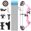Compound Bow and Arrow for Youth and Beginner, Archery Bow Set for Kids 8-12, 16-20 lbs Draw Weight, 17.3"-26" Draw Length