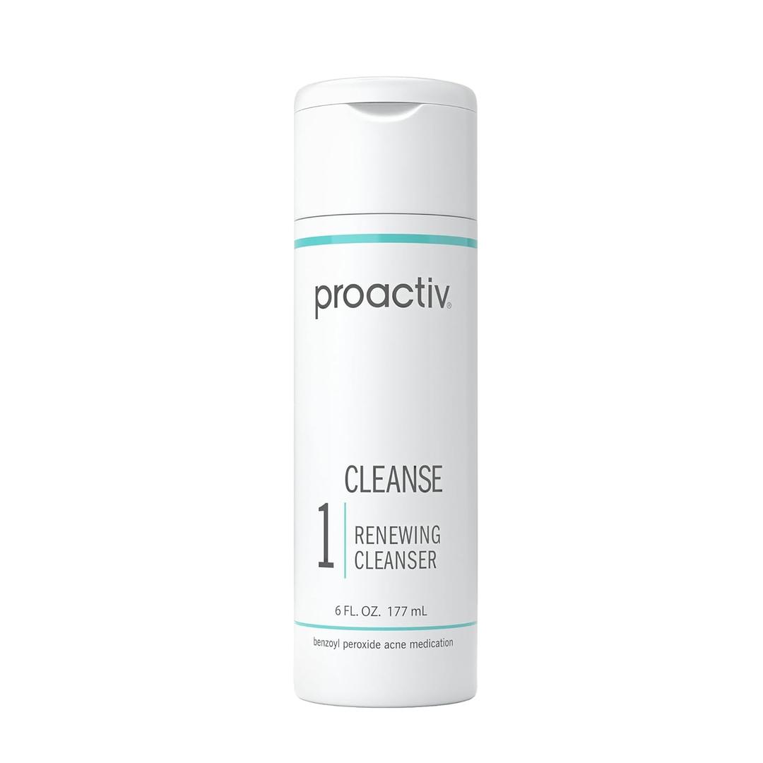 Proactiv Acne Cleanser - Benzoyl Peroxide Face Wash and Acne Treatment - Daily Facial Cleanser and Hyularonic Acid Moisturizer with Exfoliating Beads - 90 Day Supply, 6 Fl Oz, Expiry: 09/2026
