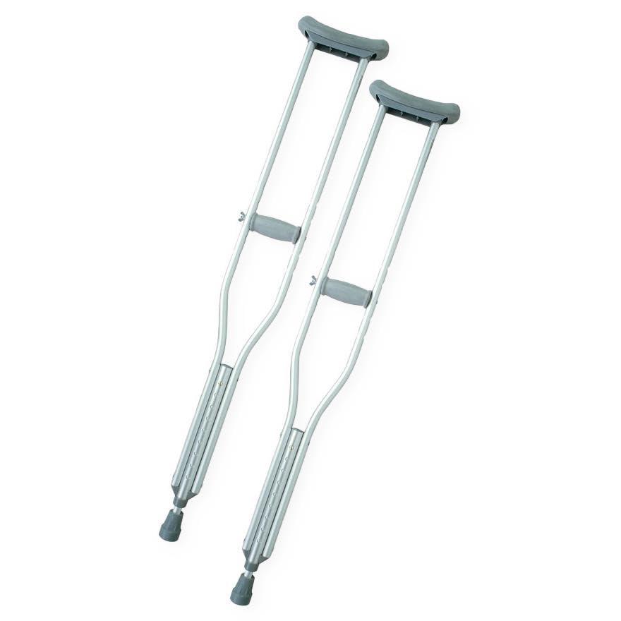 Standard Steel Push-Button Crutches, Adult, 350 lb. Capacity,6,Case,MDS80535S