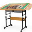1500 Pieces Puzzle Table with Wheels, with Drawers and Cover, 34.25" x 25.2" Adjustable Height & 45 Tilting, Puzzle Board for Adults (Medium)