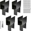 4x6 Post Brackets Kit(Actual 3.5"x5.5"), 4 Pack Heavy-Duty Post Caps Tie Bracket, Brackets for Wood Posts Beam Support, Gazebo Pergola Deck Porch Wood Connections Steel Brackets