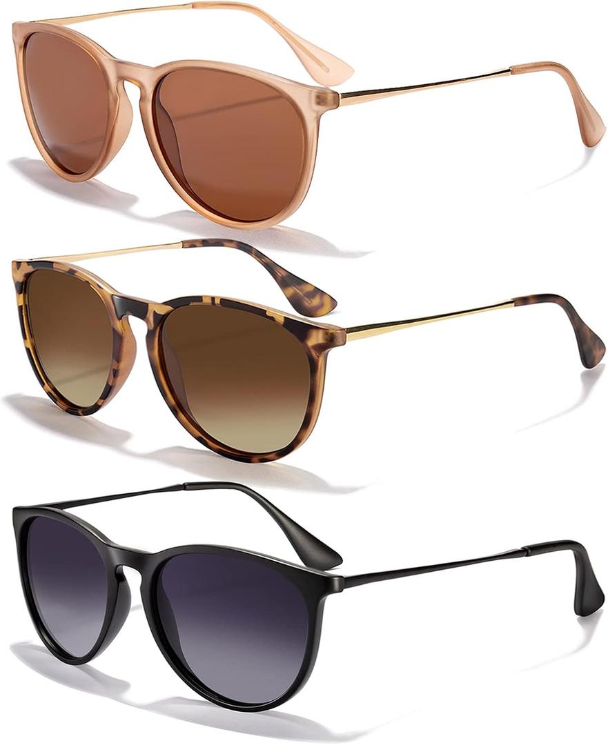 CHBP Sunglasses Womens Men Polarized UV Protection Trendy Vintage Retro Round Mirrored Lens Sunglasses For Women
