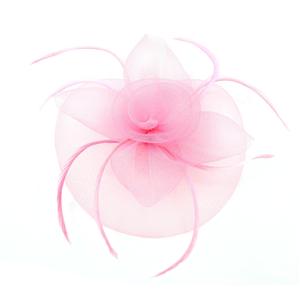 Fascinators for Women Girls Feather Flower Fascinator Headwear Wedding Cocktail Tea Party Hats (US, Alpha, One Size, Pink) (Pink)