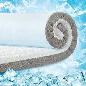 3 Inch Cooling Mattress Topper Full, Ice Silk with Gel-Infused 40D Memory Foam Mattress Topper with Removable Soft Cover, Pressure Relief & Non-Slip (White, Full)