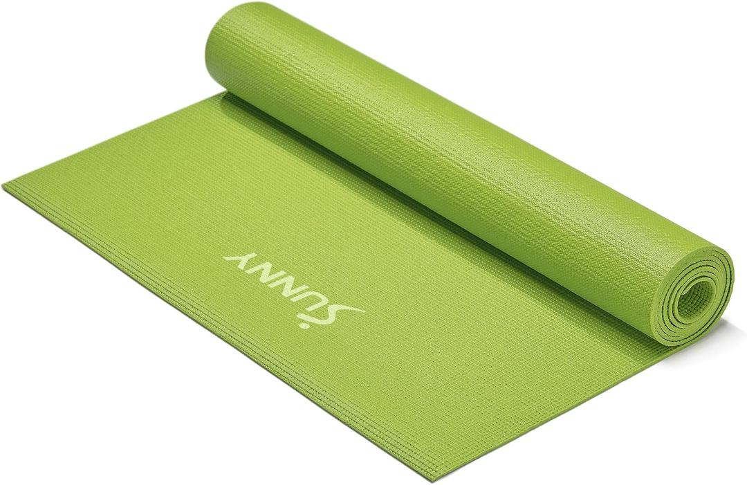 Sunny Health & Fitness Non-Slip Yoga Mat Durable, Anti-Tear, Lightweight, Cushioned Support for Yoga, Pilates, Stretching Exercises, Meditation and Floor Workouts | Multiple Sizes & Colors