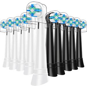 10 Pcs iO Replacement Heads Compatible with Oral B iO 2 3 4 5 6 7 8 9 10 Deep Clean Series Electric Toothbrush, Toothbrush Heads Compatible with Oral B iO with Medium Bristles Care Teeth (Black/White)